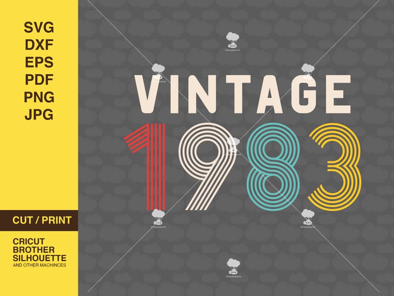 Vintage 1983 Birthday SVG, Retro Shirt Design (digital Download) - Etsy