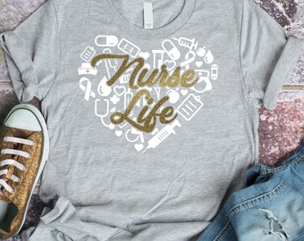 Nurse life SVG, EPS, DXF, nurse svg, nursing svg, heart svg, nurse gift, nurse svg file, nurse life shirt, svg file for cricut, nurse quotes
