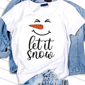 Deixe nevar svg, boneco de neve svg, SVG, DXF, rosto de boneco de neve svg, inverno svg, férias svg, arquivos svg para cricut, bebê svg, clipart de inverno, crianças svg