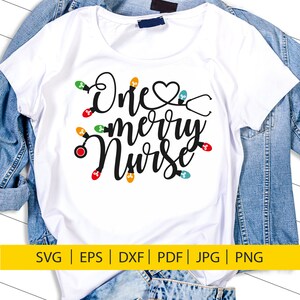One merry nurse SVG, christmas svg, Christmas lights svg, christmas shirt svg, nurse svg, hospital svg, christmas svg files, doctor svg