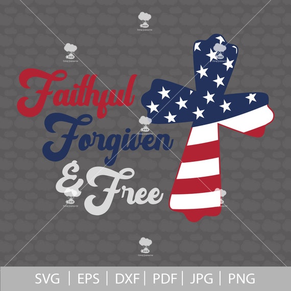 Download Free Cross Svg Faithful Forgiven Free Svg Dxf Christian Svg Etsy SVG Cut Files