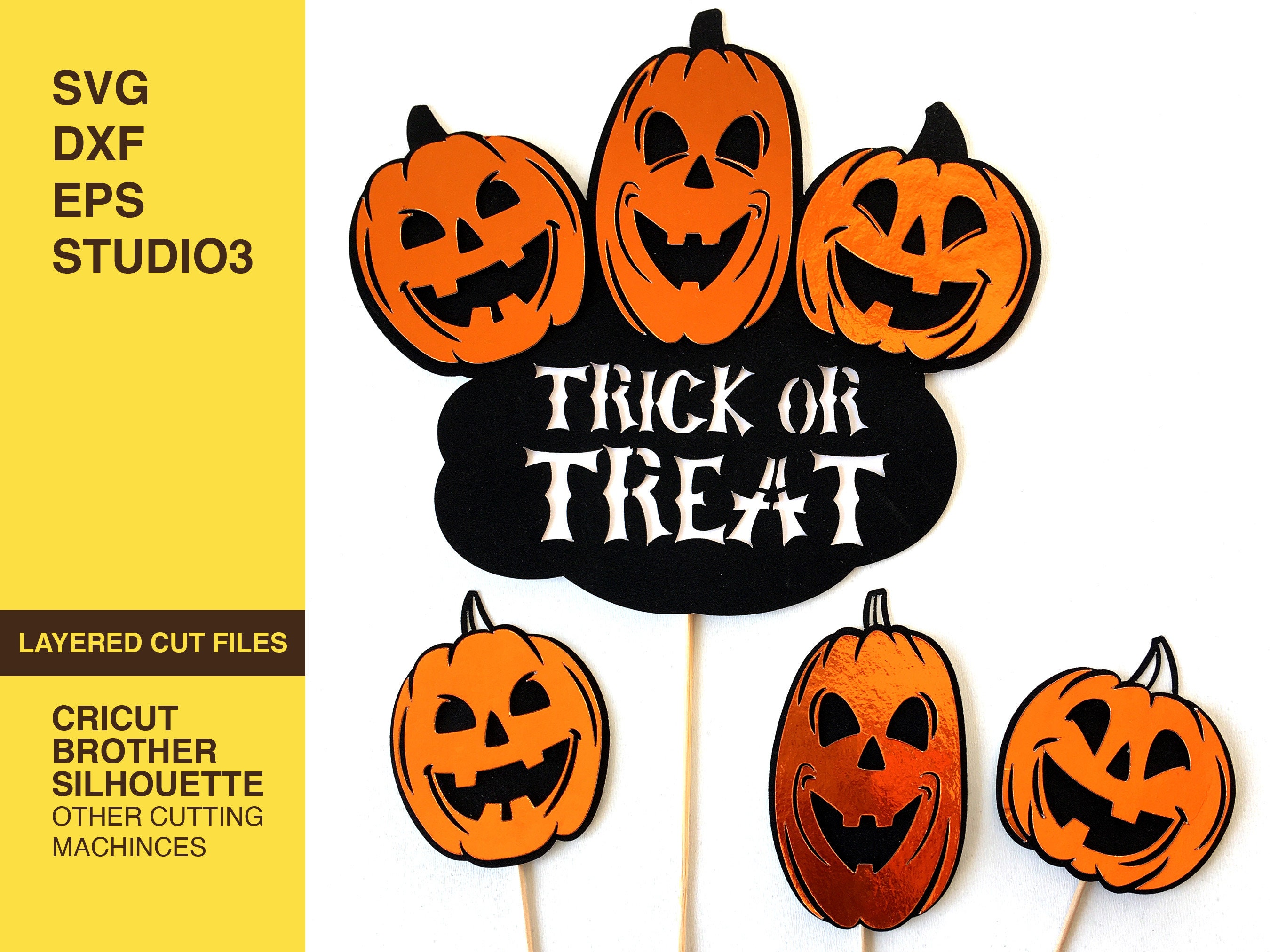 Halloween Cake Topper SVG Pumpkin Svg Cake Topper Svg Etsy