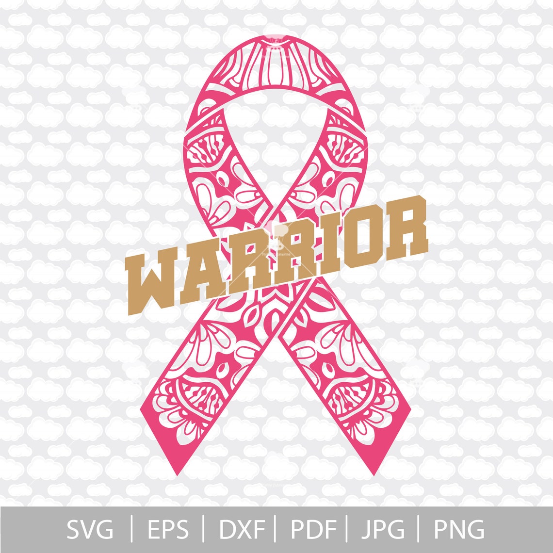 Warrior Svg Cancer Ribbon Svg Mandala Svg Breast Cancer - Etsy
