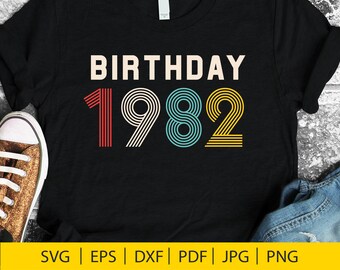 40th Birthday 1982 SVG Design (Digital Download)