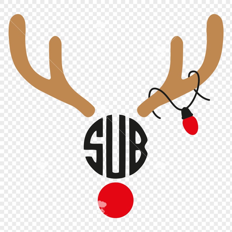 Download Reindeer monogram SVG EPS DXF christmas monogram svg | Etsy