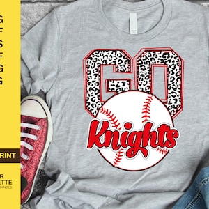 GO Knights, Knights svg, baseball mom svg, baseball png, baseball shirt svg, svg files for cricut, cheer mom svg, leopard print svg, leopard