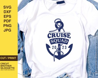Cruise Squad 2023 SVG, Family Trip Anchor Design (Digital File)