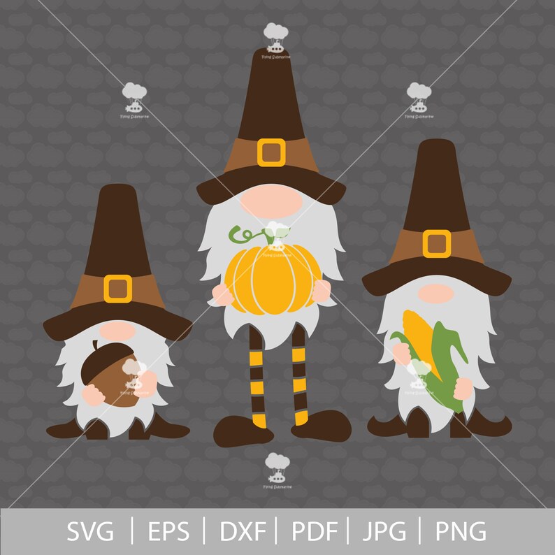 Thanksgiving svg gnomes svg SVG DXF gnome svg pumpkin | Etsy