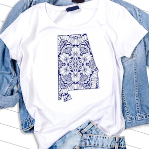 Alabama svg, DXF, SVG, PDF, mandala svg, téléchargement numérique, alabama décalcomanie, état svg, Alabama state svg, state clipart, zentangle svg, usa