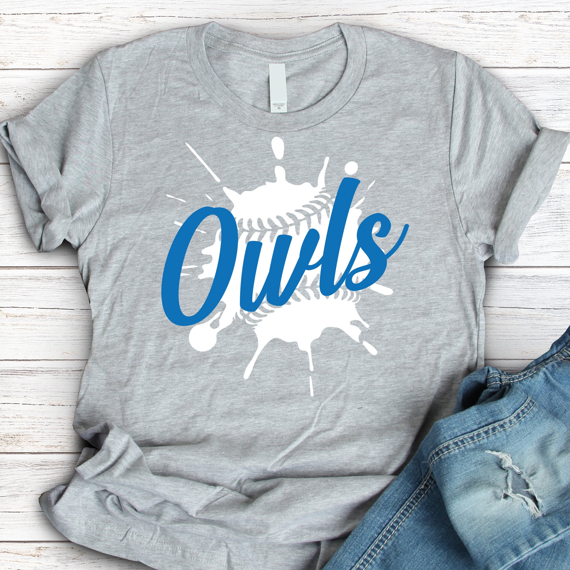 Owls Baseball SVG, Paint Splatter Decal (Digital Files)