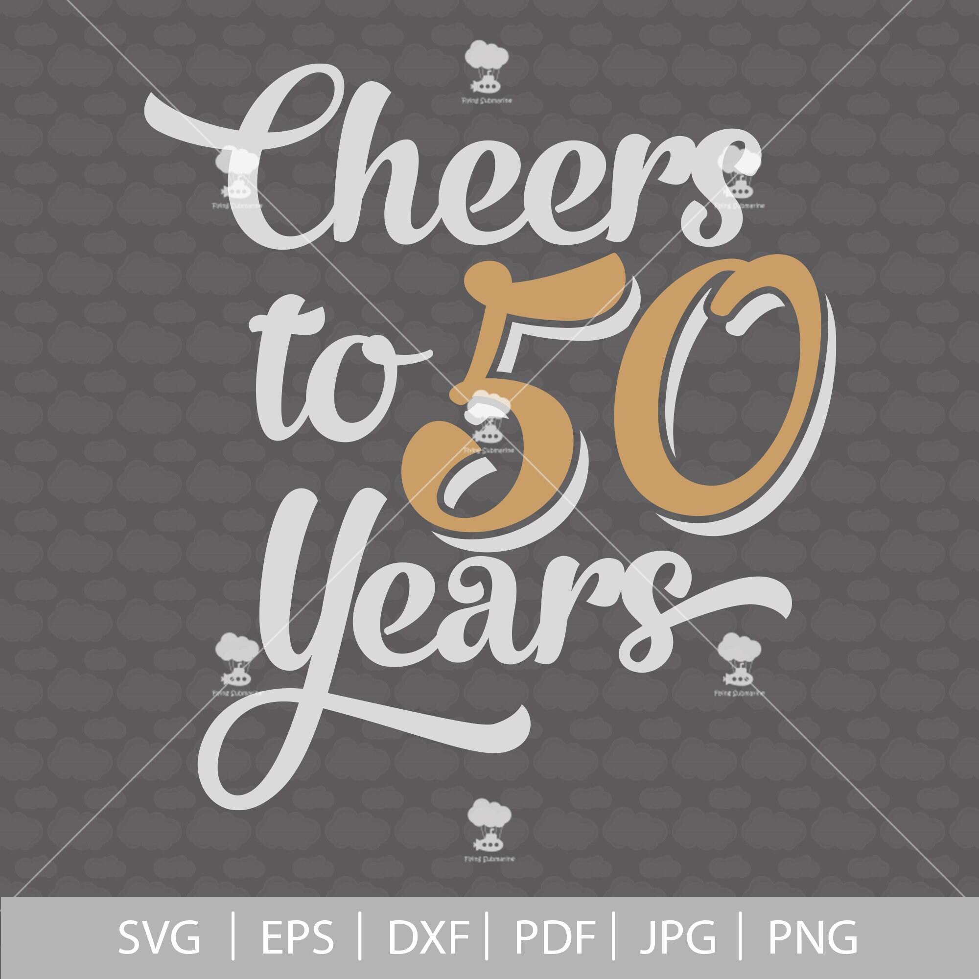 Cheers to 50 Years SVG, Vintage 1971 Birthday Design (digital