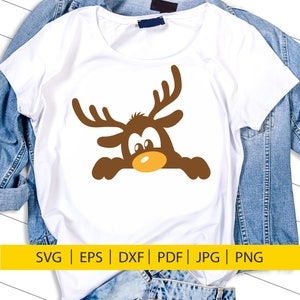Spähen Rentier svg, SVG, DXF, Weihnachten svg, Rentier svg, Rentier Gesicht svg, spähen svg, Peek svg, Rudolph svg, lustige Weihnachten svg