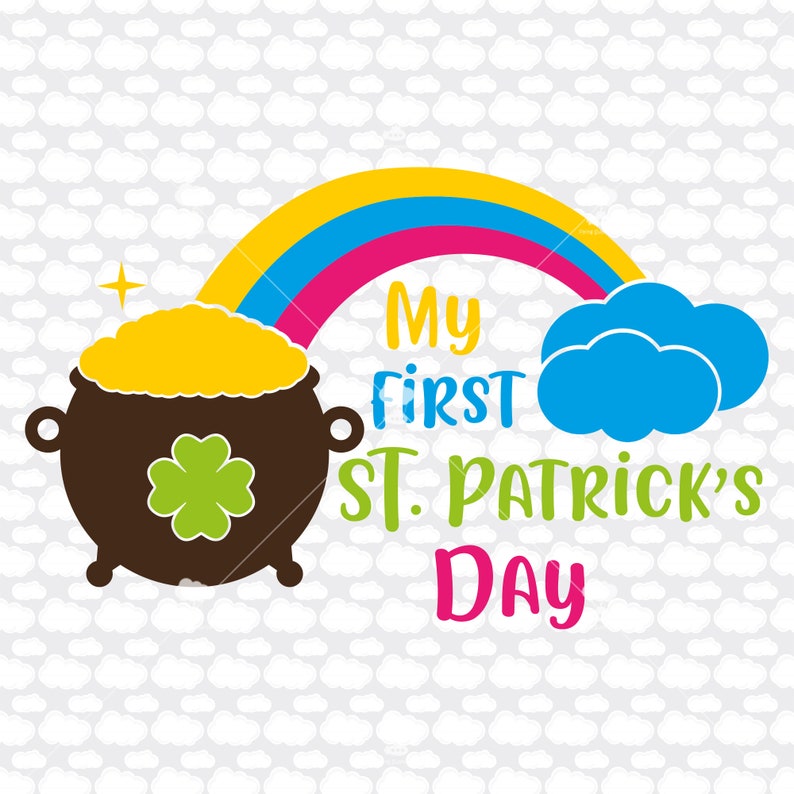 My first St Patricks day SVG DXF rainbow svg pot of gold | Etsy