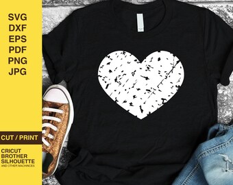 Vintage Grunge Heart SVG, Valentine's Day, Distressed Design (Digital Download)