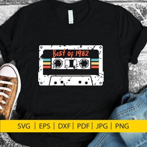 40th birthday svg, 1982 svg, SVG, DXF, cassette tape svg, 40 birthday svg, 40th birthday shirt, retro svg, 1982 birthday svg, vintage svg