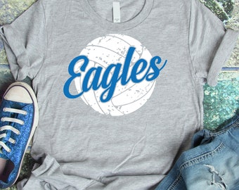 Eagles Volleyball SVG, Distressed Team Shirt (Digital Download)