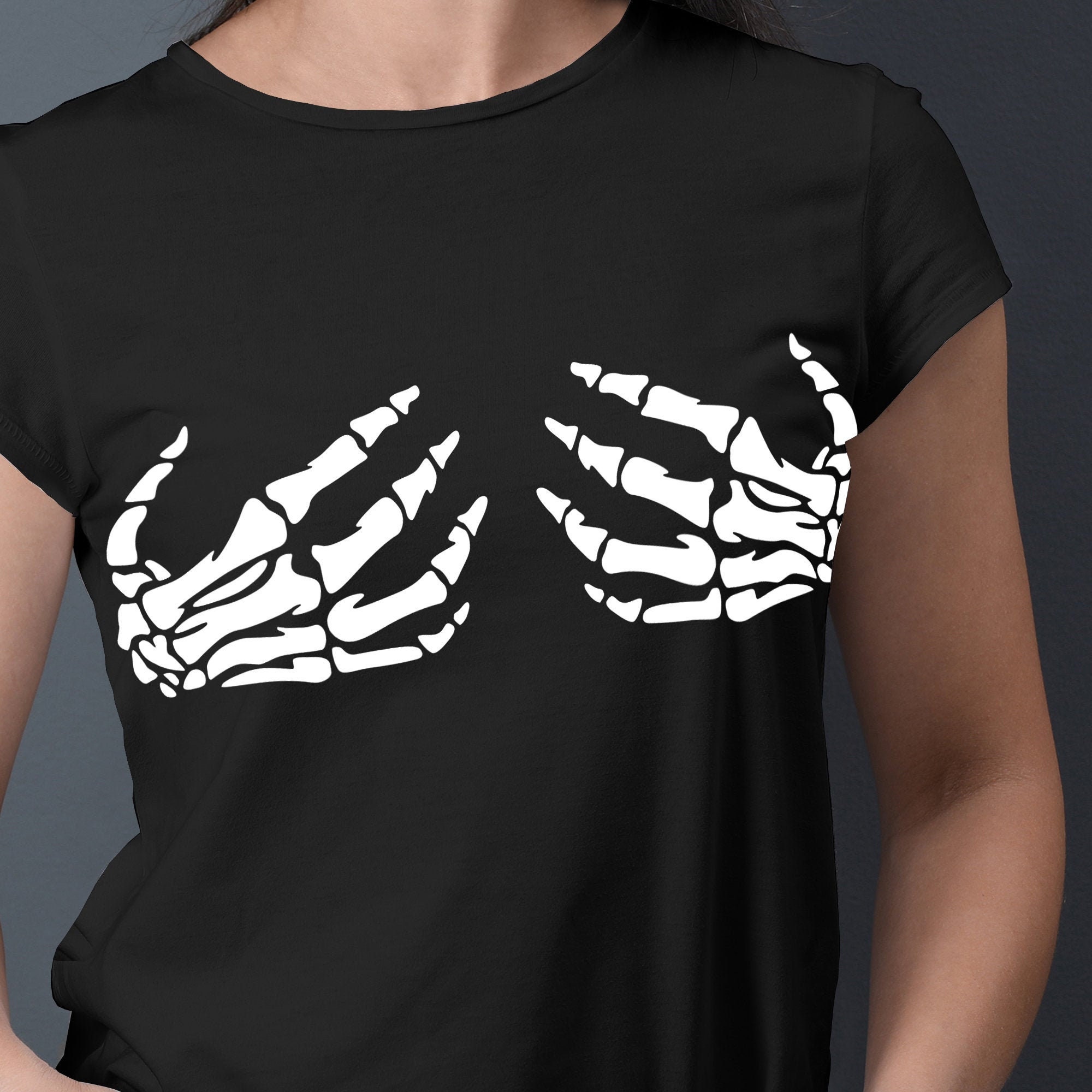 Skeleton Hands on Boobs T-Shirt Skeleton Hands on Boobs T-Shirt