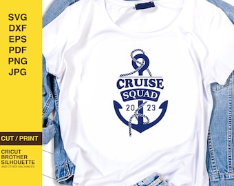 Cruise Squad 2023 SVG, Family Trip Anchor Design (Digital File)
