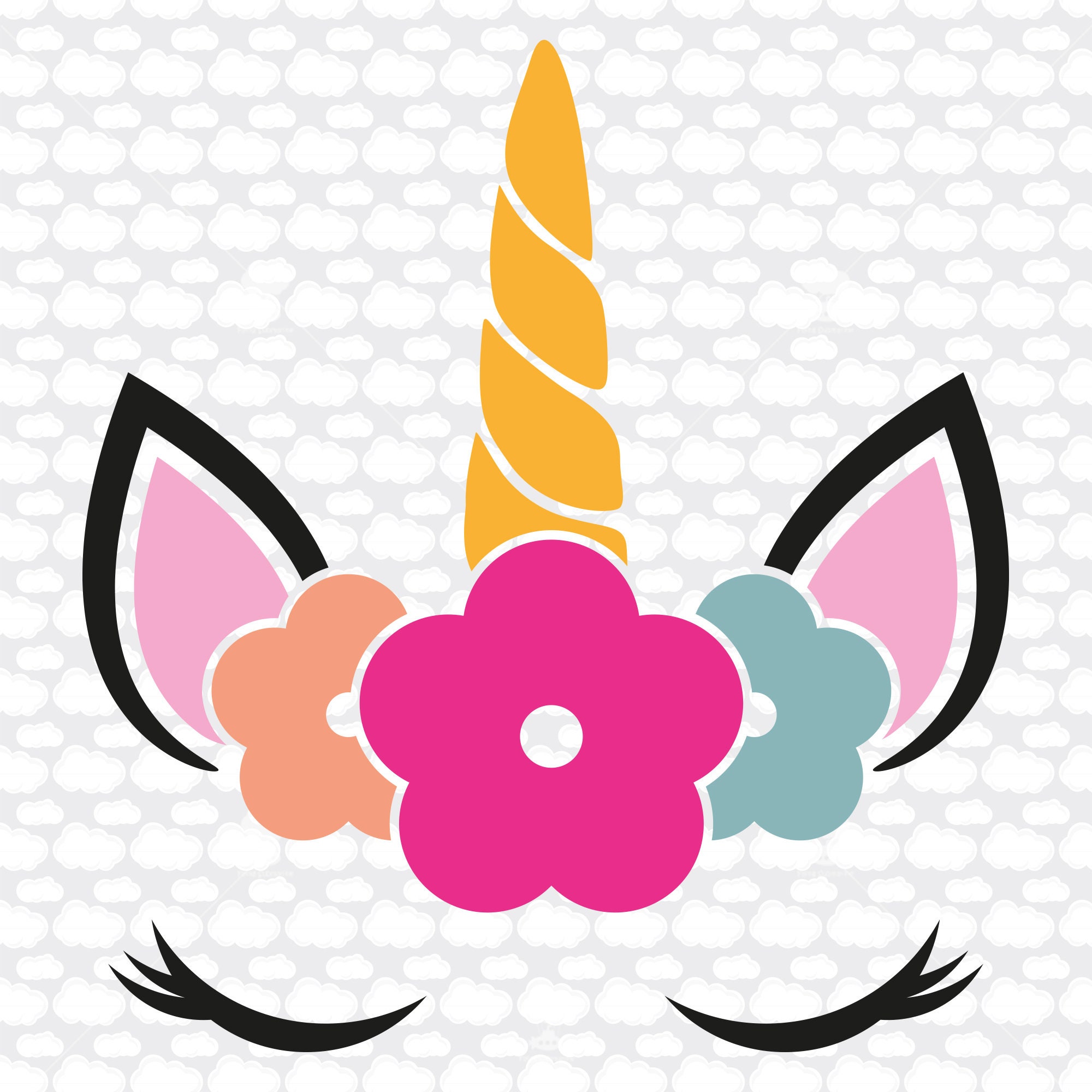 Einhorn Gesicht Svg SVG EPS DXF Einhorn Svg Einhorn Kopf | Etsy
