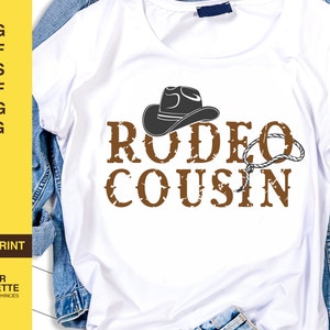 Rodeo Cousin svg, SVG, Rodeo svg, download digital, para impressão, cowboy svg, cowgirl svg, chapéu de cowboy, svg angustiado, arquivos svg para cricut