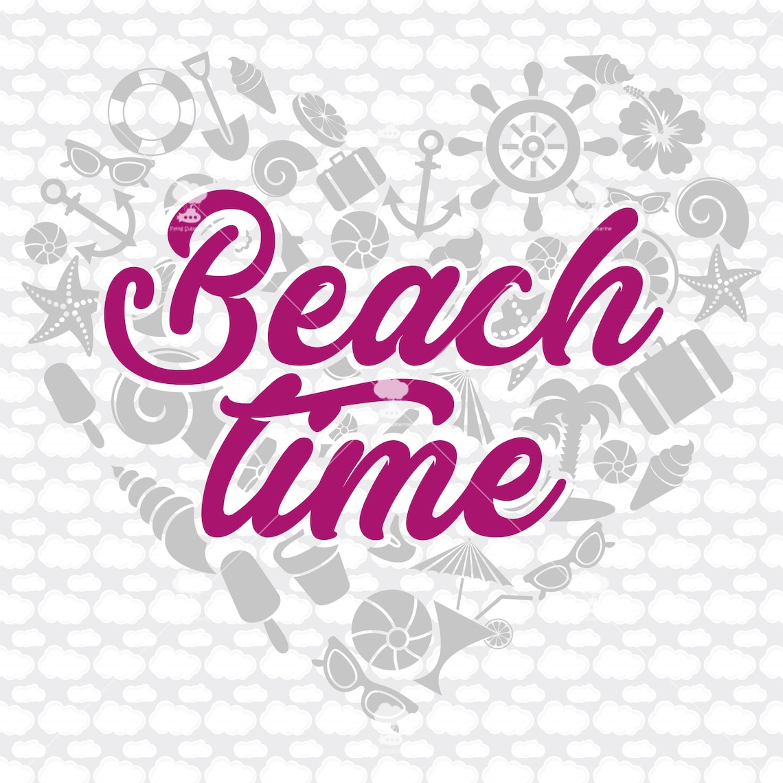 Beach Time SVG Digital Download Summer Svg Beach Svg | Etsy