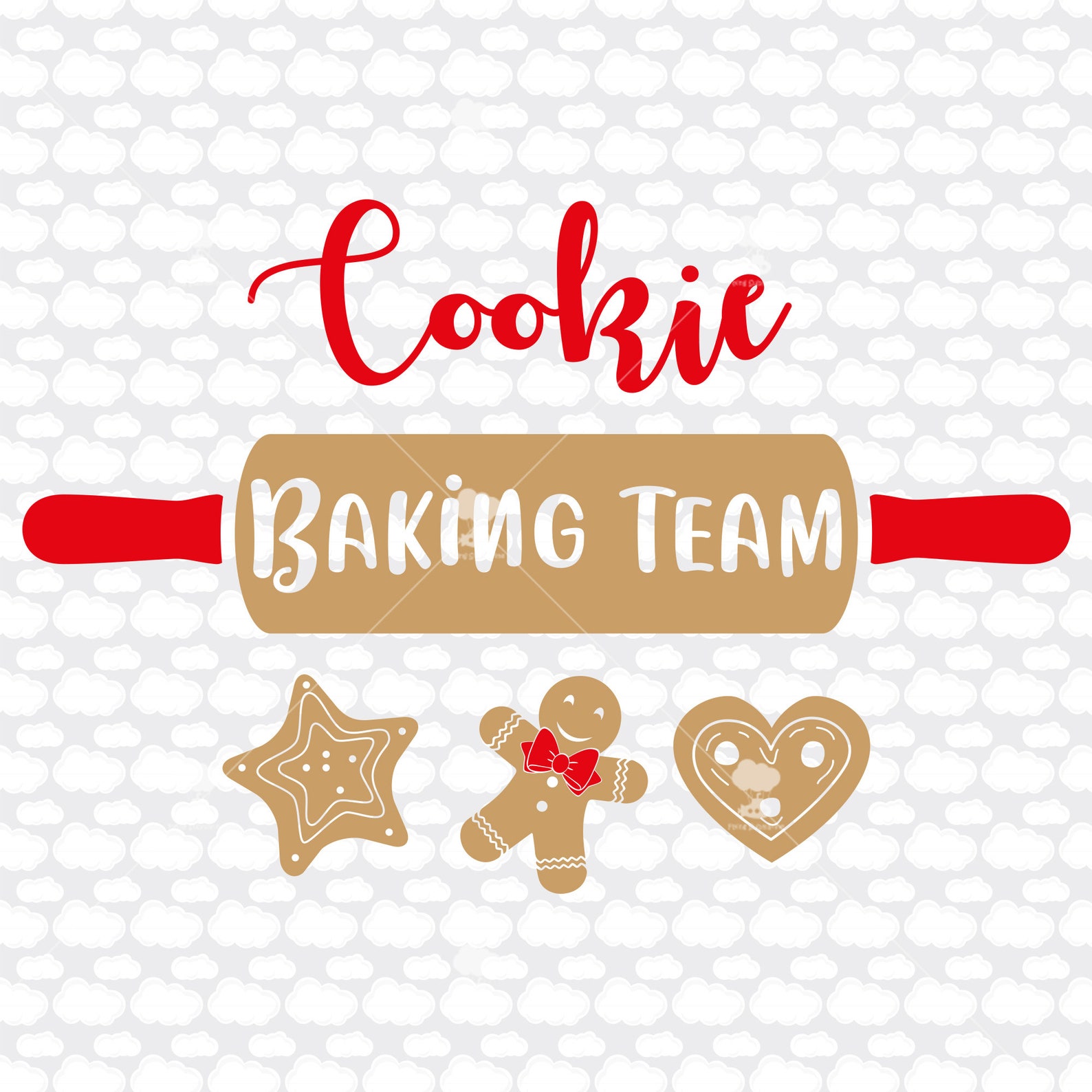 Cookie Baking Team SVG DXF PDF Christmas Apron Christmas Etsy