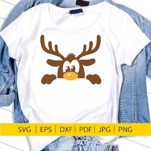 Sbirciare renna in formato SVG, SVG, DXF, Natale in formato SVG, renna in formato SVG, faccia di renna in formato SVG, sbirciare in formato SVG, sbirciare in formato SVG, Rudolph in formato SVG, divertente Natale in formato SVG