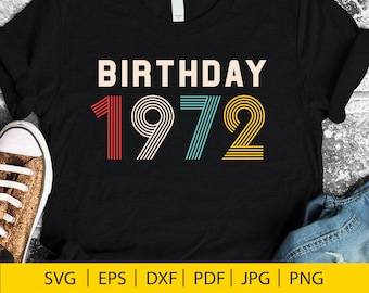 50th Birthday 1972 SVG Design (Digital Download)
