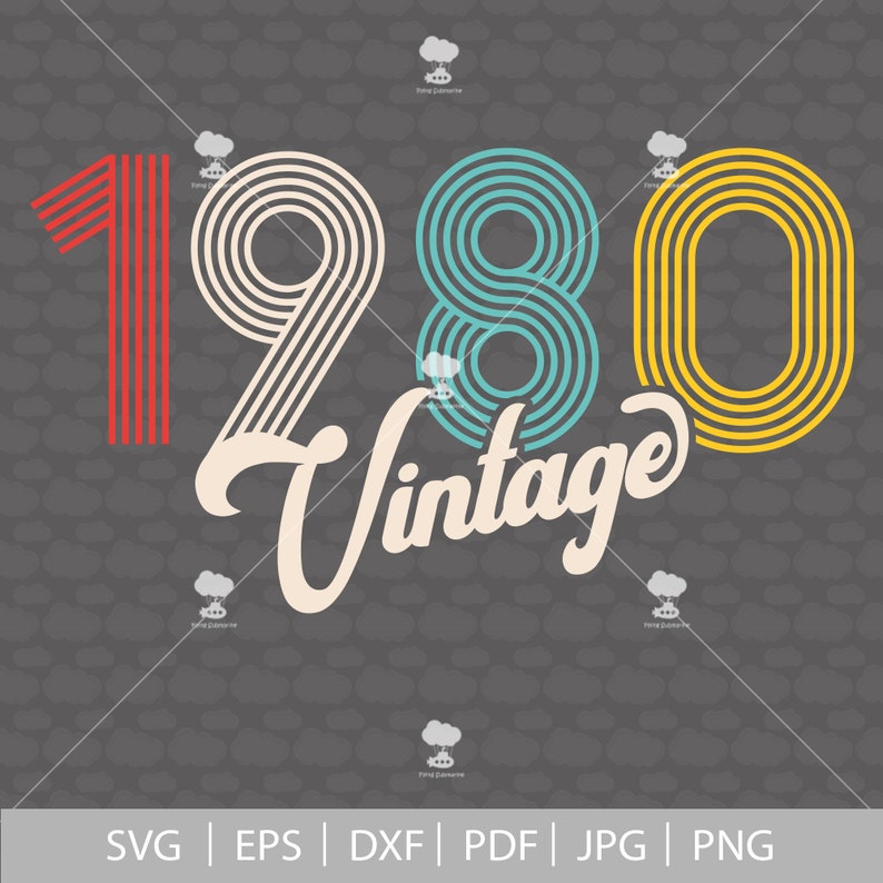 Download 40th birthday svg 1980 svg SVG PDF vintage 1980 svg 40 | Etsy