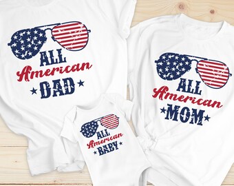 Patriotic Family SVG Bundle, 4th of July, American Dad Mom Baby (Digital Download)
