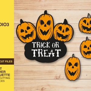 Halloween Cake Topper, SVG, abóbora svg, cake topper svg, halloween svg, doces ou travessuras svg, cupcake toppers svg, arquivos svg para cricut