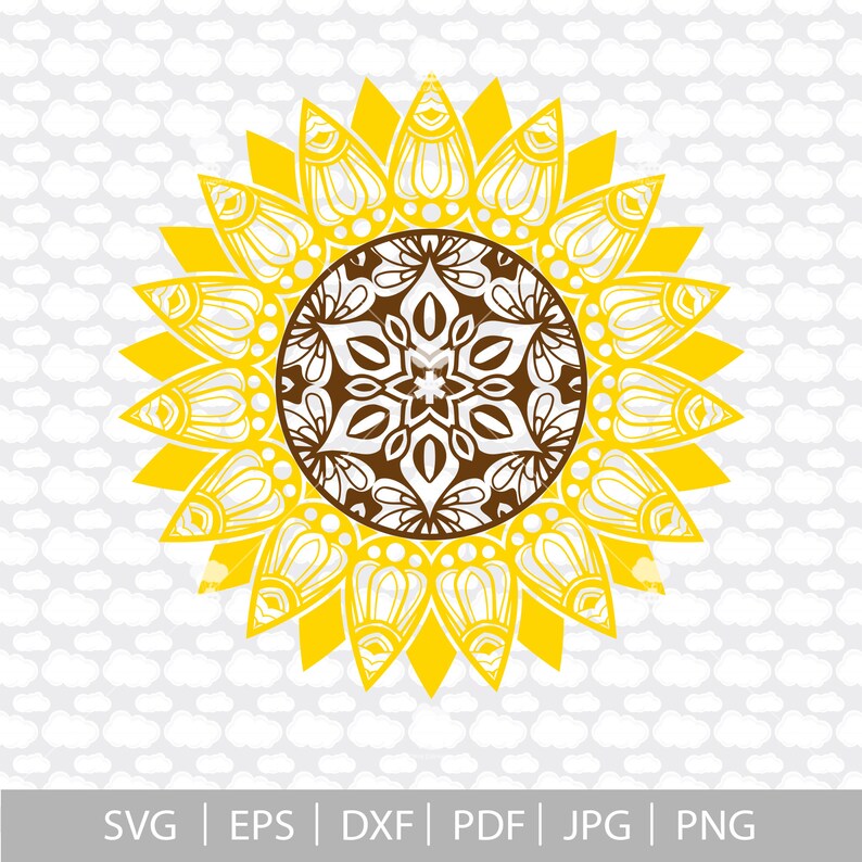 Download Sunflower svg SVG PDF mandala svg zentangle svg svg files ...