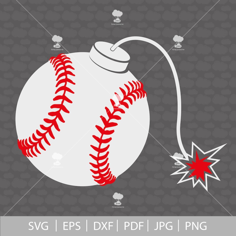 Baseball Bomb SVG, DXF, PDF, Clipart - Etsy