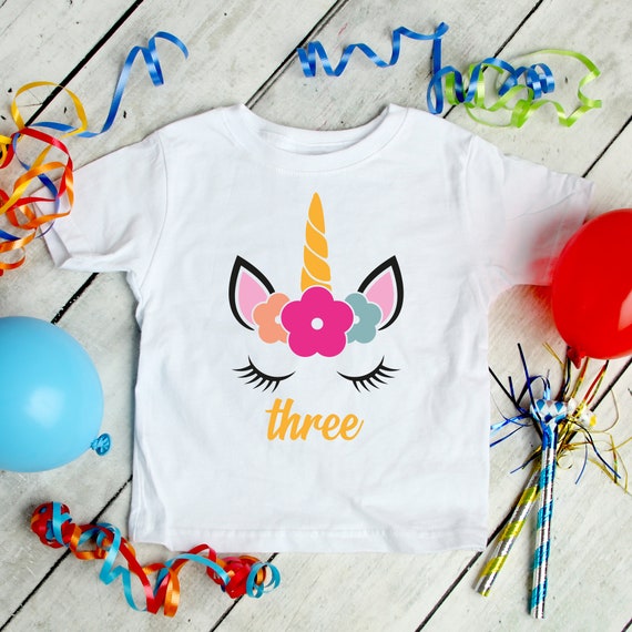 Unicorn birthday SVG EPS DXF unicorn svg third birthday | Etsy