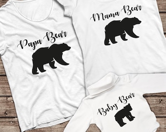 Bear Family SVG, Mama, Papa, Baby Bear, Mom Life (Digital File)