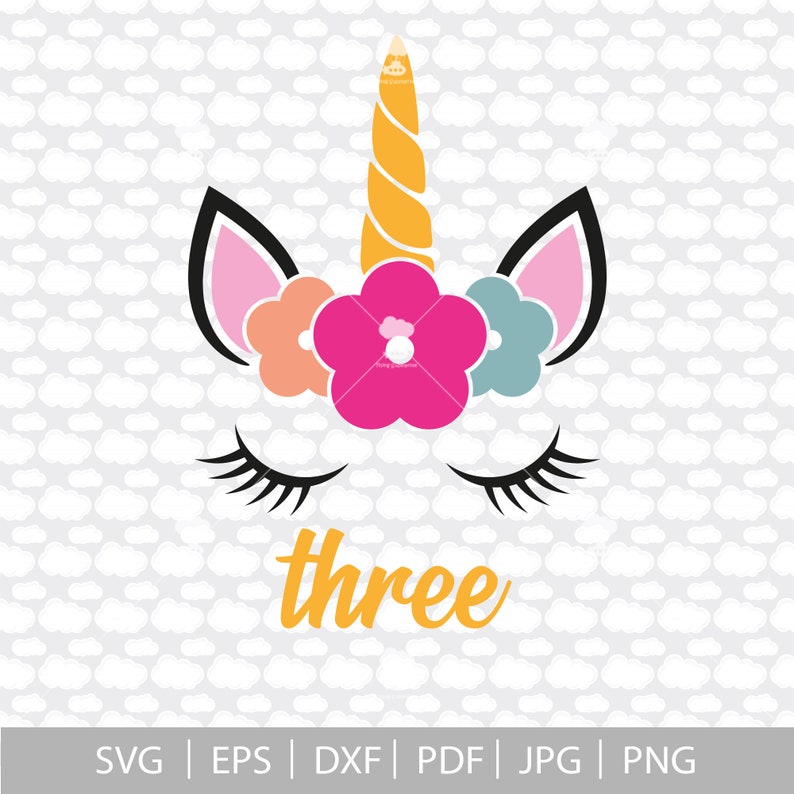 Download Unicorn birthday SVG EPS DXF unicorn svg third birthday | Etsy