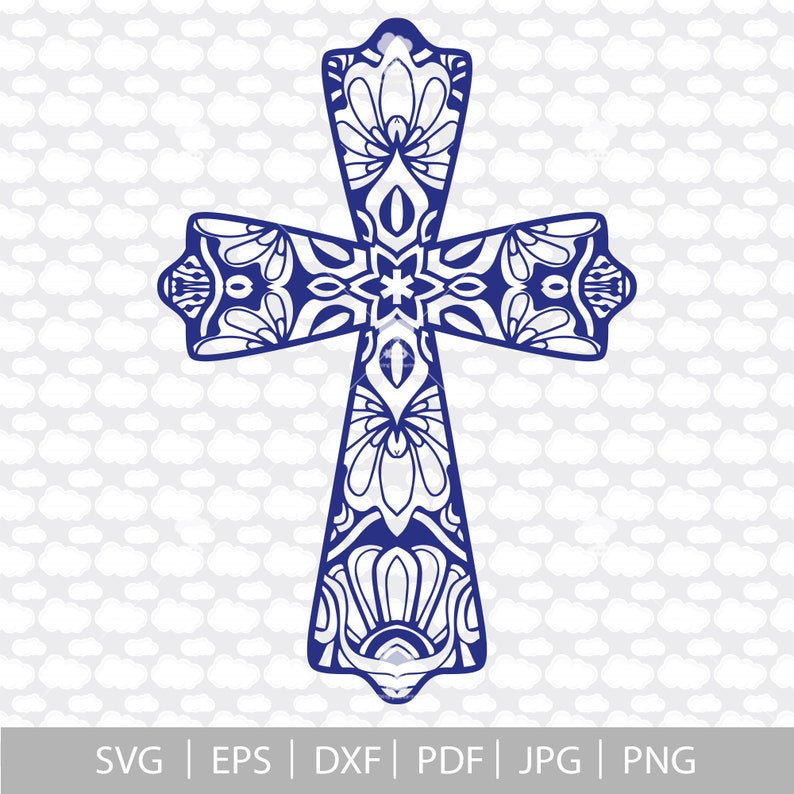 Download Cross svg SVG PDF DXF mandala svg Jesus svg church svg | Etsy