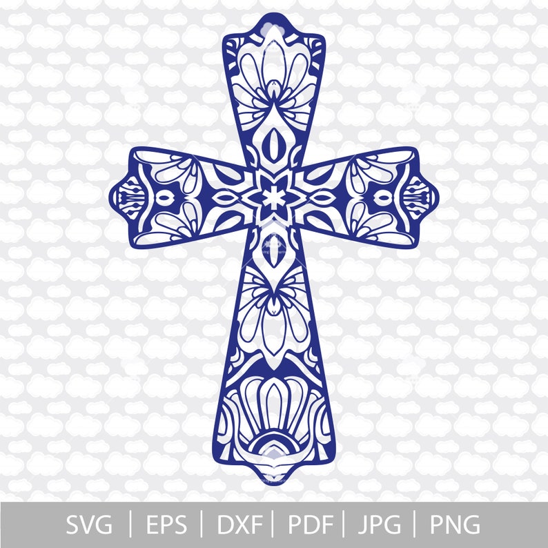 Download Cross svg SVG PDF DXF mandala svg Jesus svg church svg | Etsy