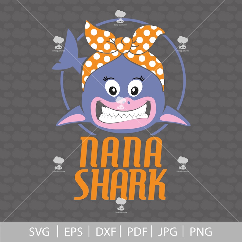 Download Nana shark svg grandma shark svg SVG DXF PDF clipart | Etsy