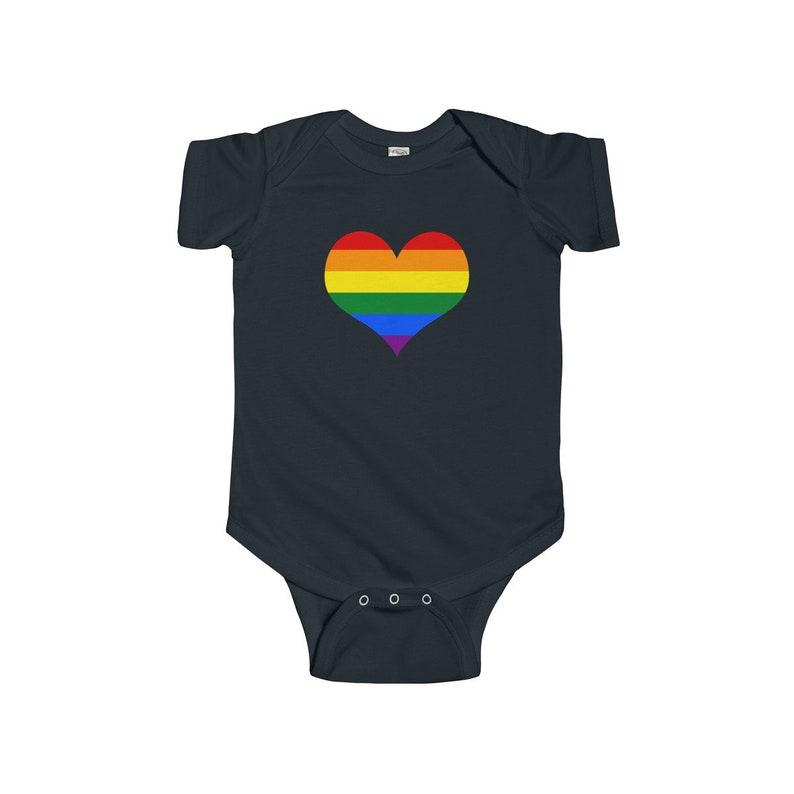 LGBTQ Proud Gay Pride Parade Rainbow Infant Fine Jersey Bodysuit
