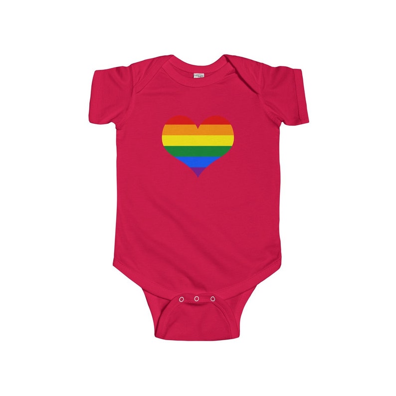 LGBTQ Proud Gay Pride Parade Rainbow Infant Fine Jersey Bodysuit