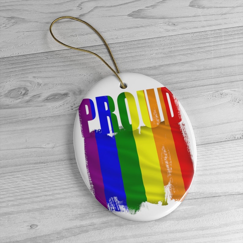 Lgbtq Pride Swag Proud Rainbow Flag Ceramic Christmas Tree Etsy