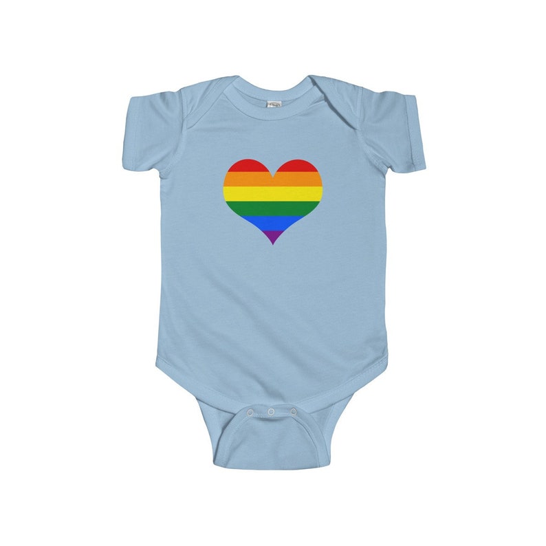 LGBTQ Proud Gay Pride Parade Rainbow Infant Fine Jersey Bodysuit