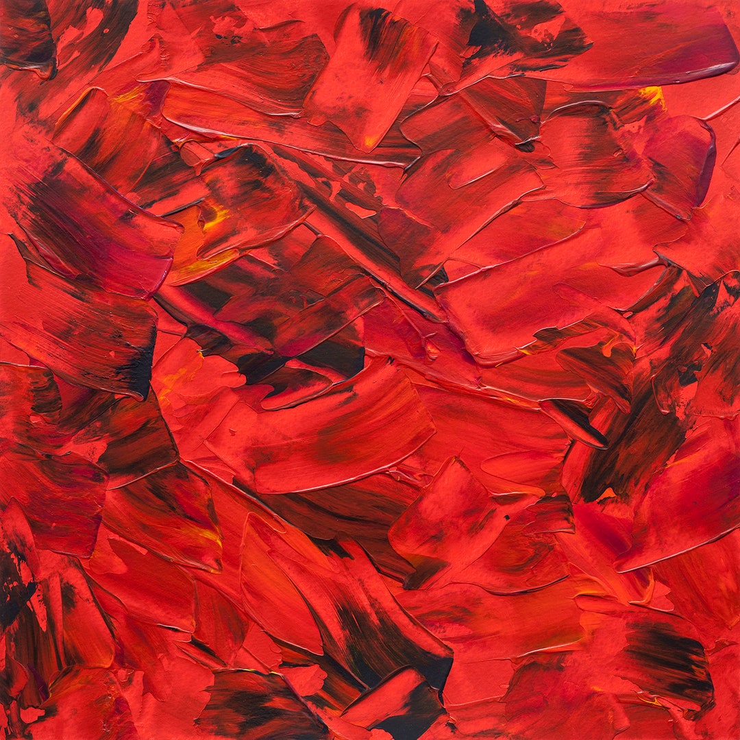 RED Abstract Art Prints and Acrylic Painting, Modern Art Print, Wall