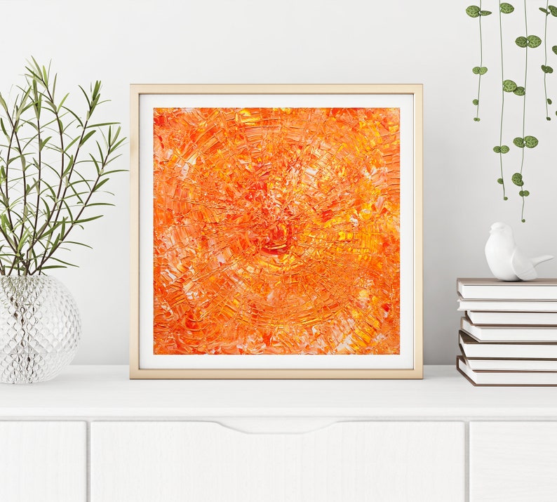 ORANGE Abstract Art Prints and Acrylic Painting, Modern Art Print, Wall