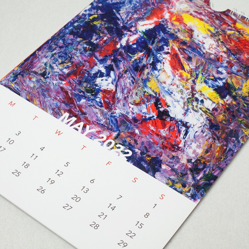 A4 Wall CALENDAR 2022 With Abstract Art Monthly Calendar Etsy