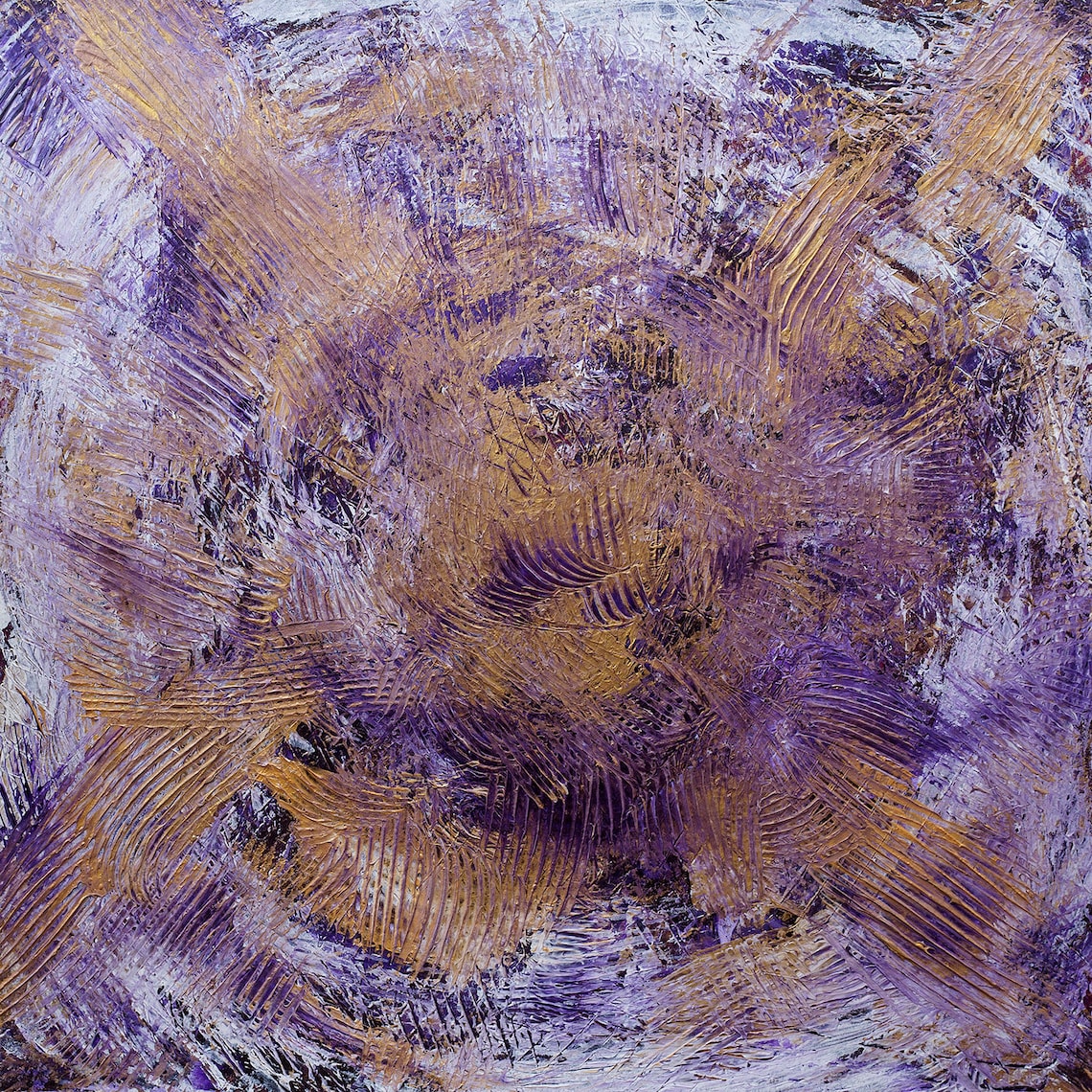 Gold Purple Abstract Art Prints and Acrylic Painting Modern Etsy