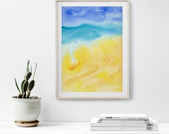 Seaside Abstract art print | Fine Art Print | Trendy Wall Art | Watercolour Painting | Abstract Prints | Large Wall Art | Modern Art