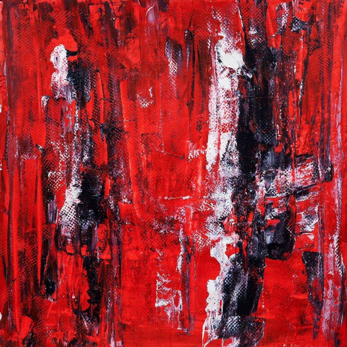 Red & Black Abstract Art Prints and Acrylic Painting Modern Etsy