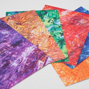 6 cartoline d'arte colorate, set di 6 piccole stampe, carte d'arte astratta, carte per appunti colorate, set di cartoline d'arte, regalo carino per un amico